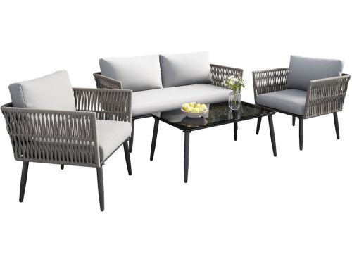 Merax Loungeset Tuin 4-delig met 2-Zits Bank - 2 Stoelen