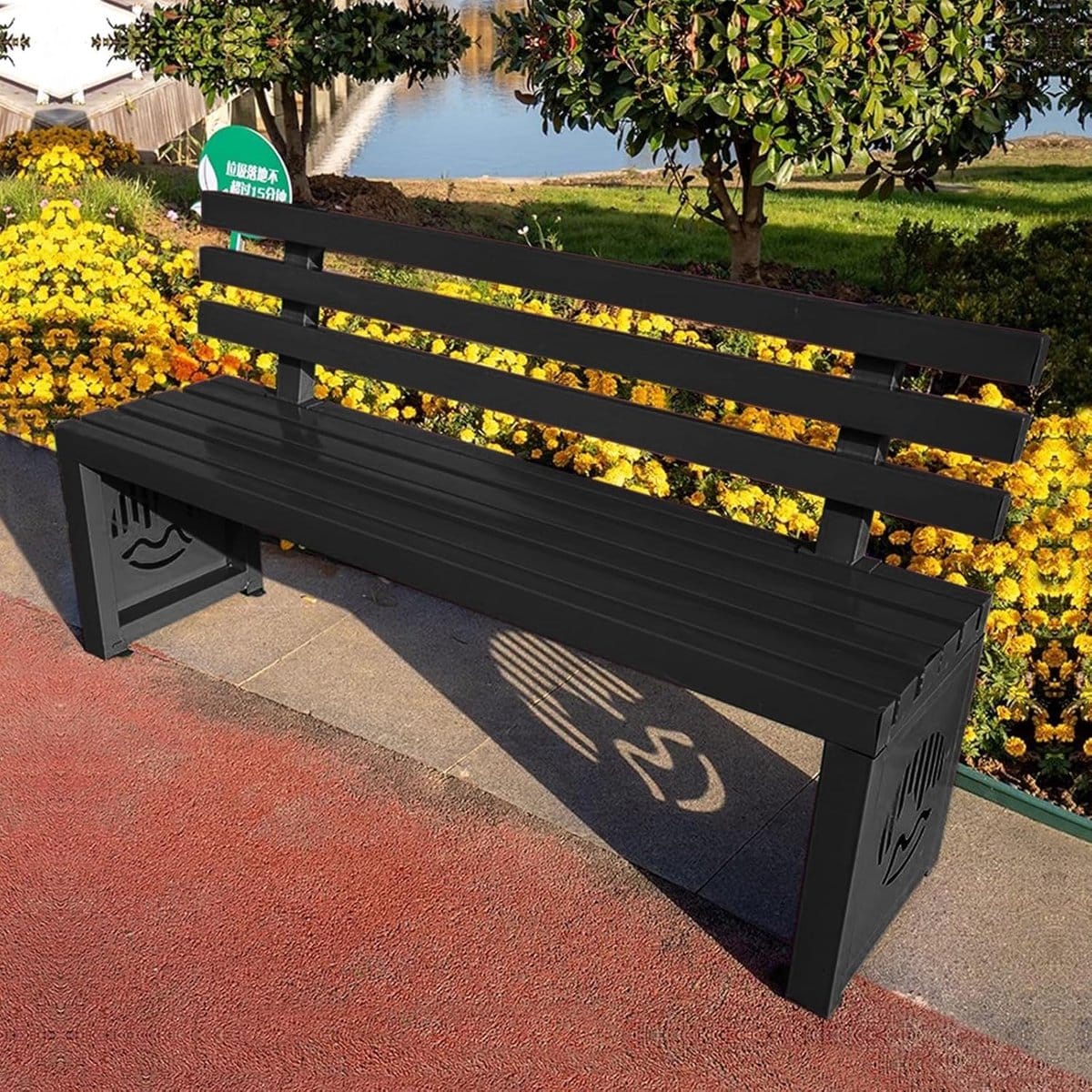 metalen buitenbank terrasbank parkbank ontspannen in de tuin