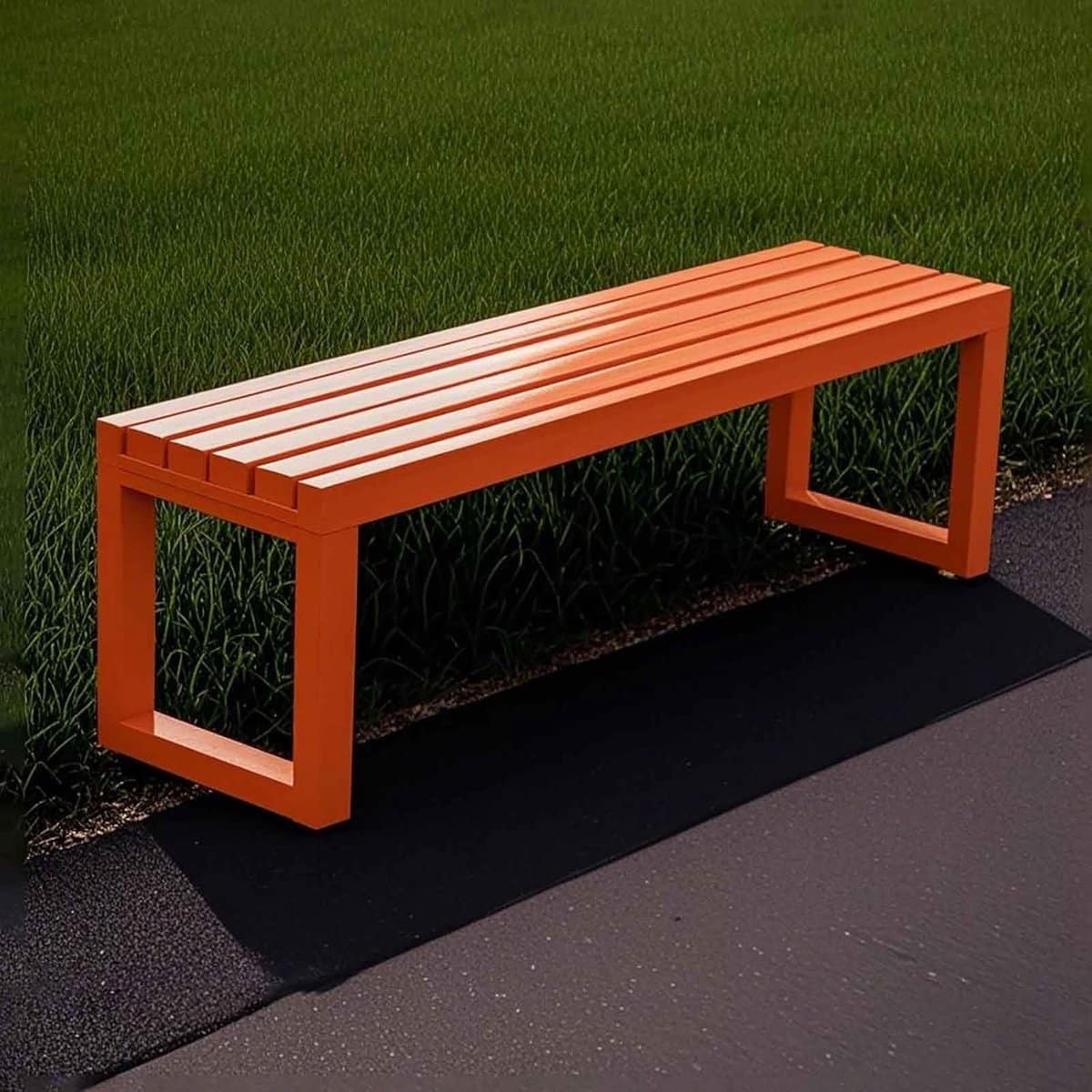 metalen tuinbank parkbank buiten ontspannen zitten rugloos