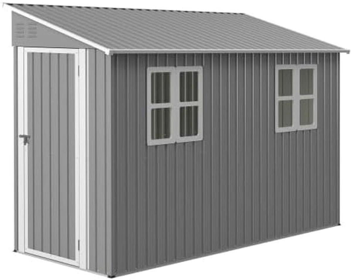 metalen tuinschuur gereedschapsschuur fietsgarage ruimte besparen met