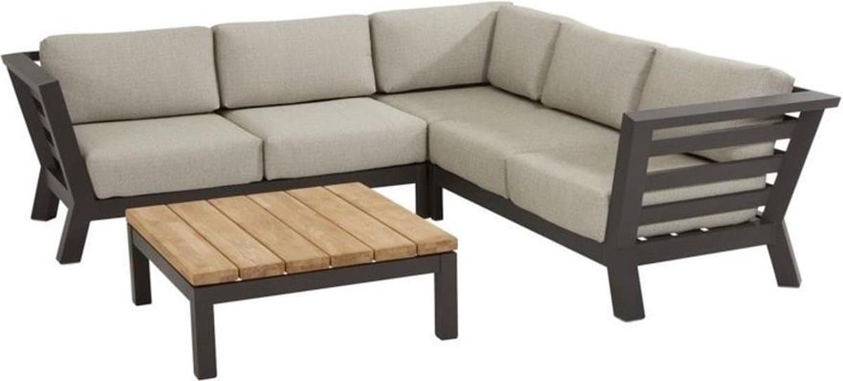 meteoro hoek loungeset 4 delig antraciet 4 seasons outdoor