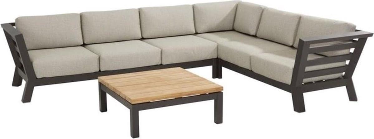 meteoro hoek loungeset 5 delig antraciet 4 seasons outdoor