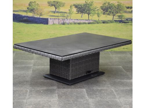 Miami lounge-diningtafel 140x85xH47-71 cm in hoogte verstelbaar antraciet