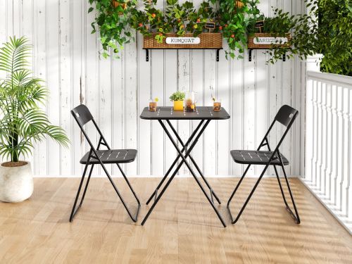 MIVRAY Bistroset 60 x 60 cm - Opvouwbare Tuintafel Met