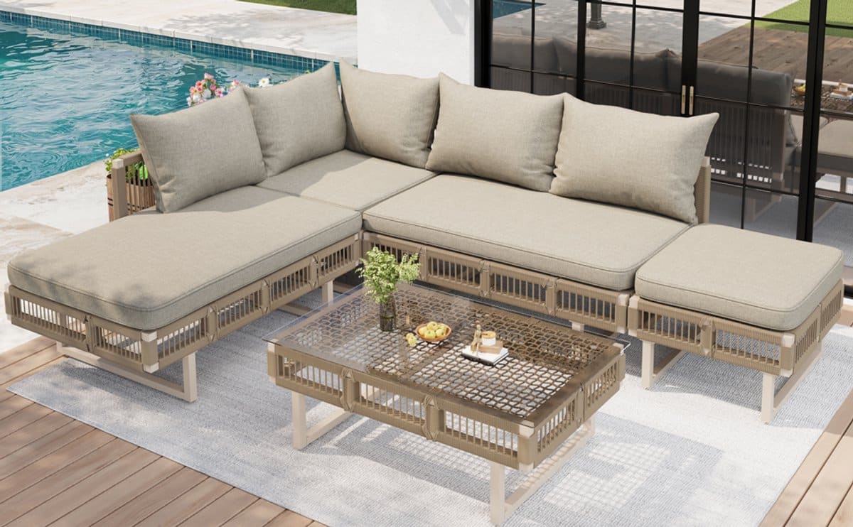 mivray tuinmeubelset 225 x 167 cm modulaire loungeset met