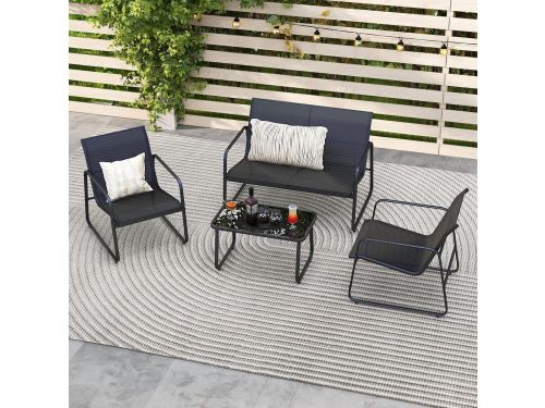 Modern 4-Delige Tuin Loungeset voor 4 Personen - Inclusief 2