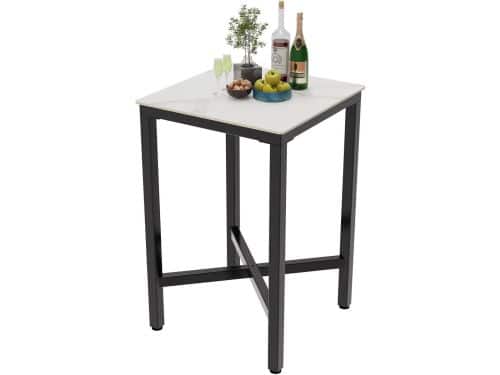 Moderne Bartafel Vierkant 70x70cm Glans Wit Sintered Stone