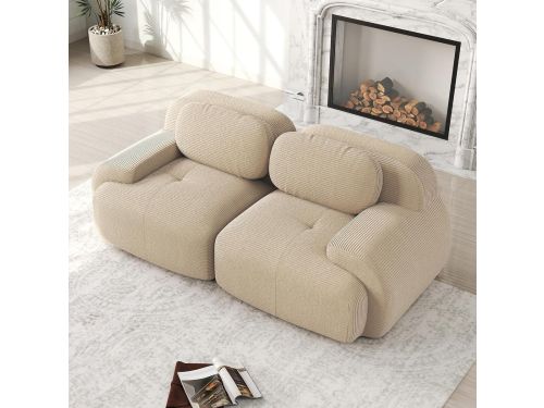 Moderne Boneless sofa 2-zits - lage cloud sofa, modulair corduroy