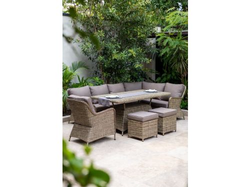 Moderne Luxe Polyrotan Hoek Loungeset Rossano 6-Persoons met Tafel en