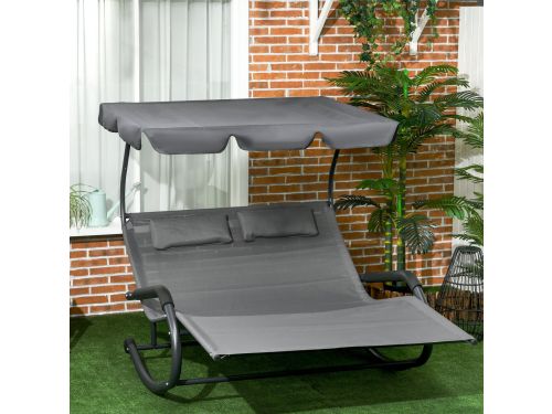 MODFU - Dubbele Schommel-Ligbed Met Zonnedak - Met Wielen En