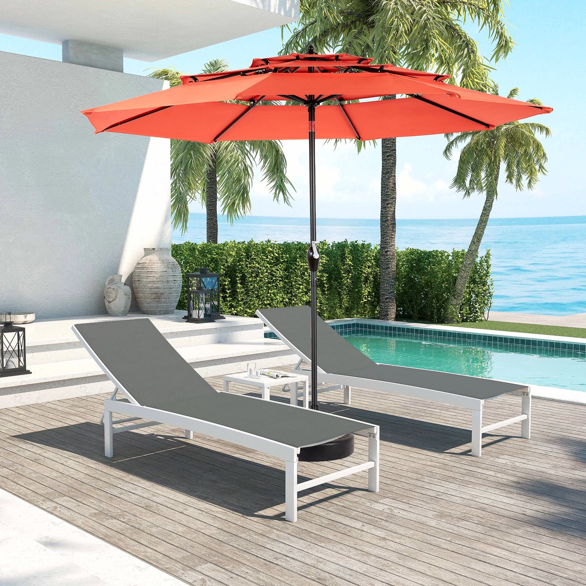 modfu luxe tuinparasol kantelbaar (Ø 295 cm) ronde parasol