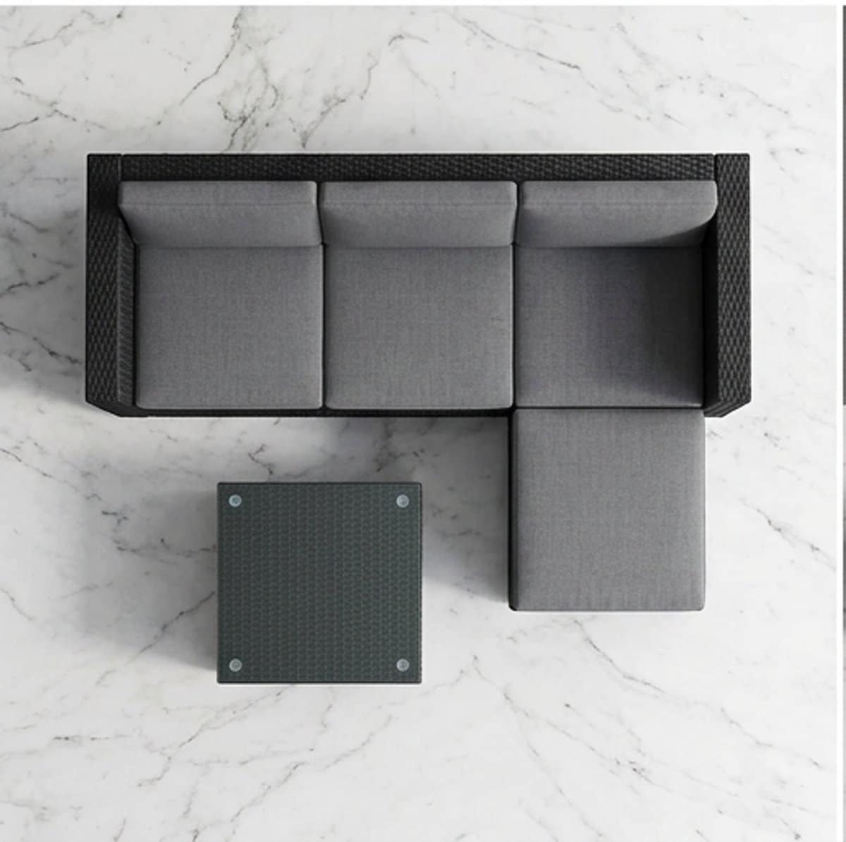 modulaire polyrotan hoek loungeset tuinmeubelset voor 4 5 personen met 3