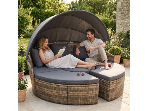 Multifunctioneel Zonne-eiland Santorini voor 2 Personen met Kussens