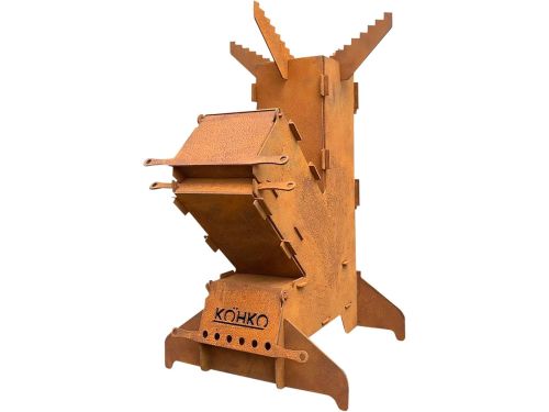 Multifunctionele Raketoven voor Buiten - Cortenstaal Campingoven voor BBQ en