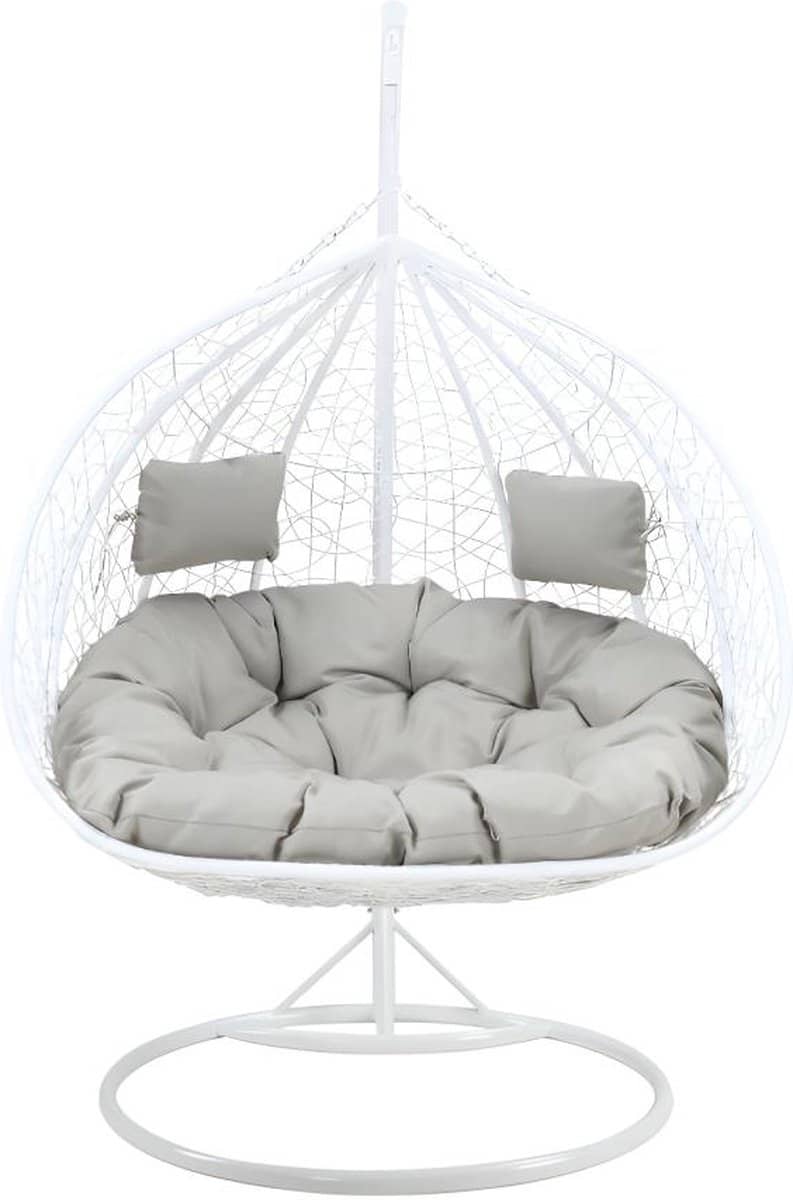 mylia tweezits hangstoel cayambe van gevlochten hars wit met