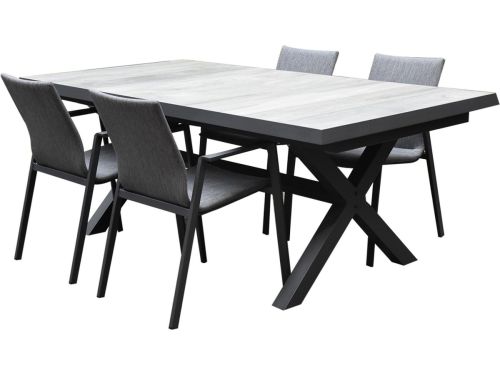 Nancy New Delhi dining tuinset uitschuifbaar 204-264x103xH74,5 cm 5 delig