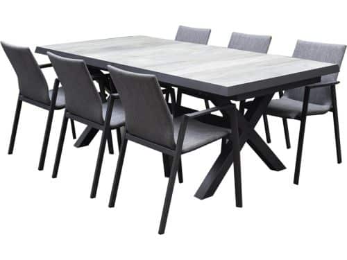 Nancy New Delhi dining tuinset uitschuifbaar 204-264x103xH74,5 cm 7 delig