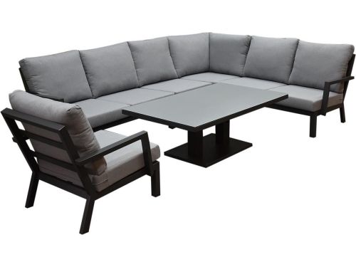 New York hoek dining loungeset 6-delig antraciet