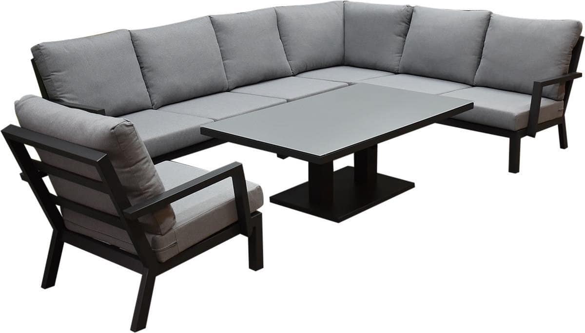 new york hoek dining loungeset 6 delig antraciet