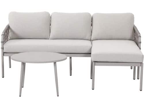 Novi Bente loungeset 3-delig chaise longue - zand