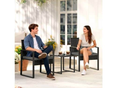 OKWISH Bistroset Comfortabel - 3-Delig - 2 Stoelen En Tafel