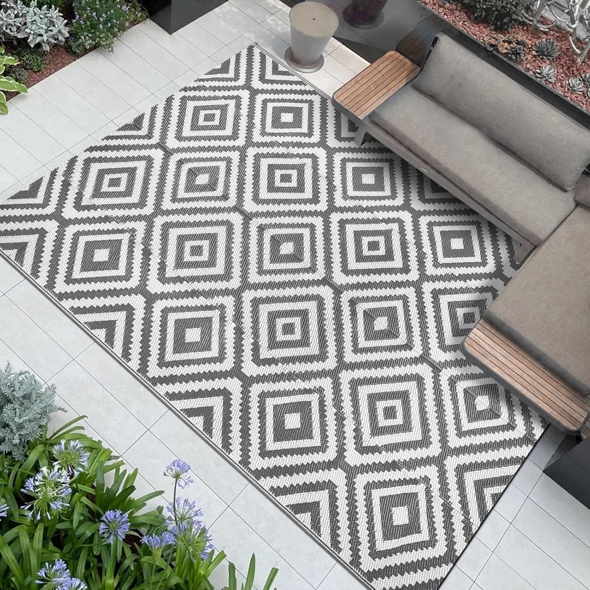 omkeerbaar buiten kleed 150x245cm waterdicht & weerbestendig voor tuin