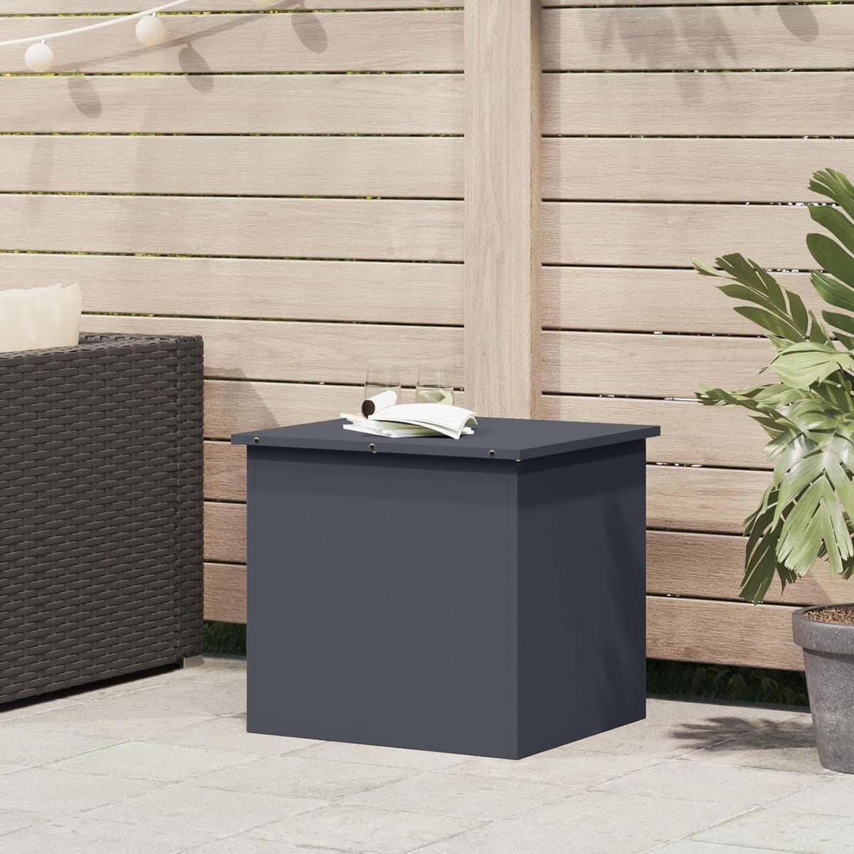 opbergbox buiten tuinkast tuinbox tuinspullen opbergen weerbestendige