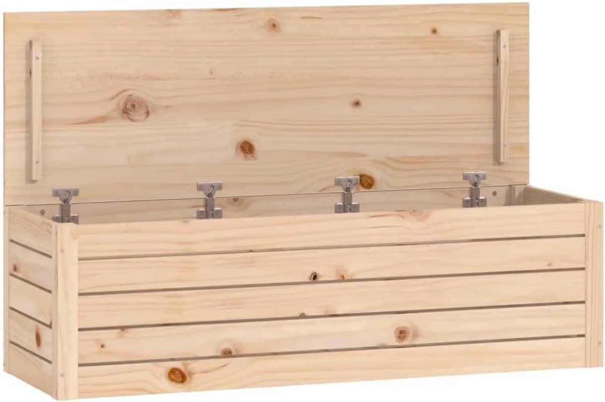 opbergbox grenenhout gereedschapskist tuinkist tuin terras opslag