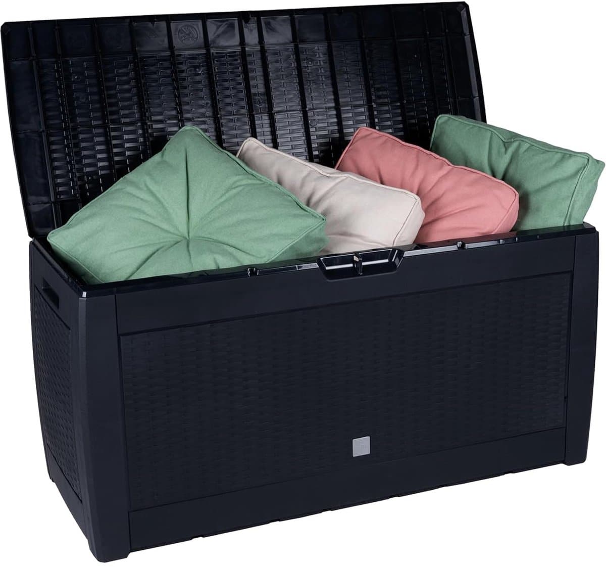 opbergbox met deksel tuinkussens en tuinspullen wickerlook