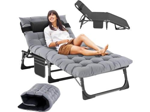 Opvouwbaar Loungestoelbed - Verstelbaar Ligbed - Ontspannen Buiten - 5