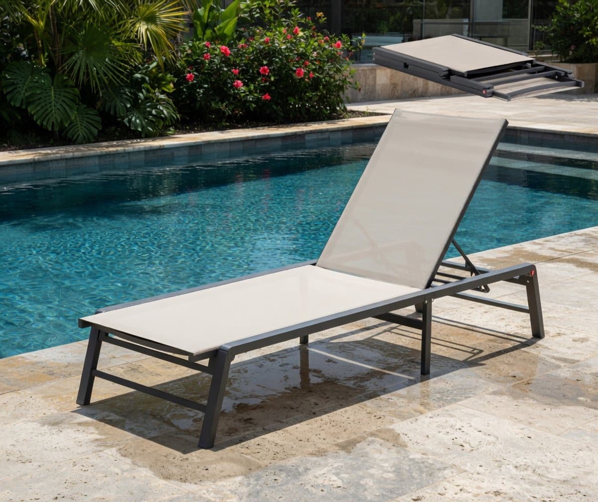 opvouwbare aluminium ligstoel 115,1 x 59,9 x 30 cm