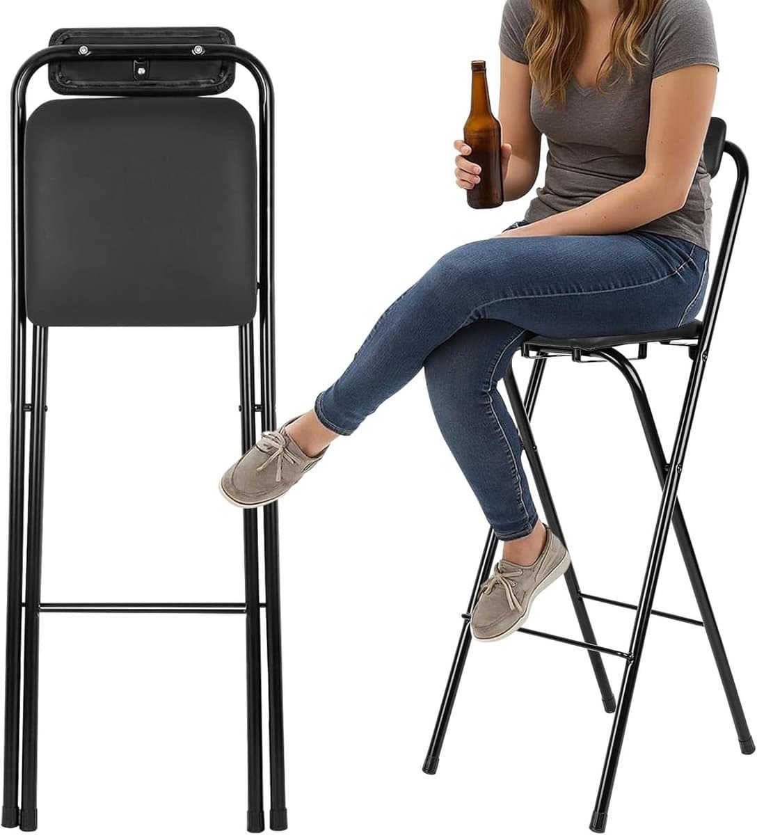 opvouwbare barkruk hoge kruk met rug extra zitplaatsen