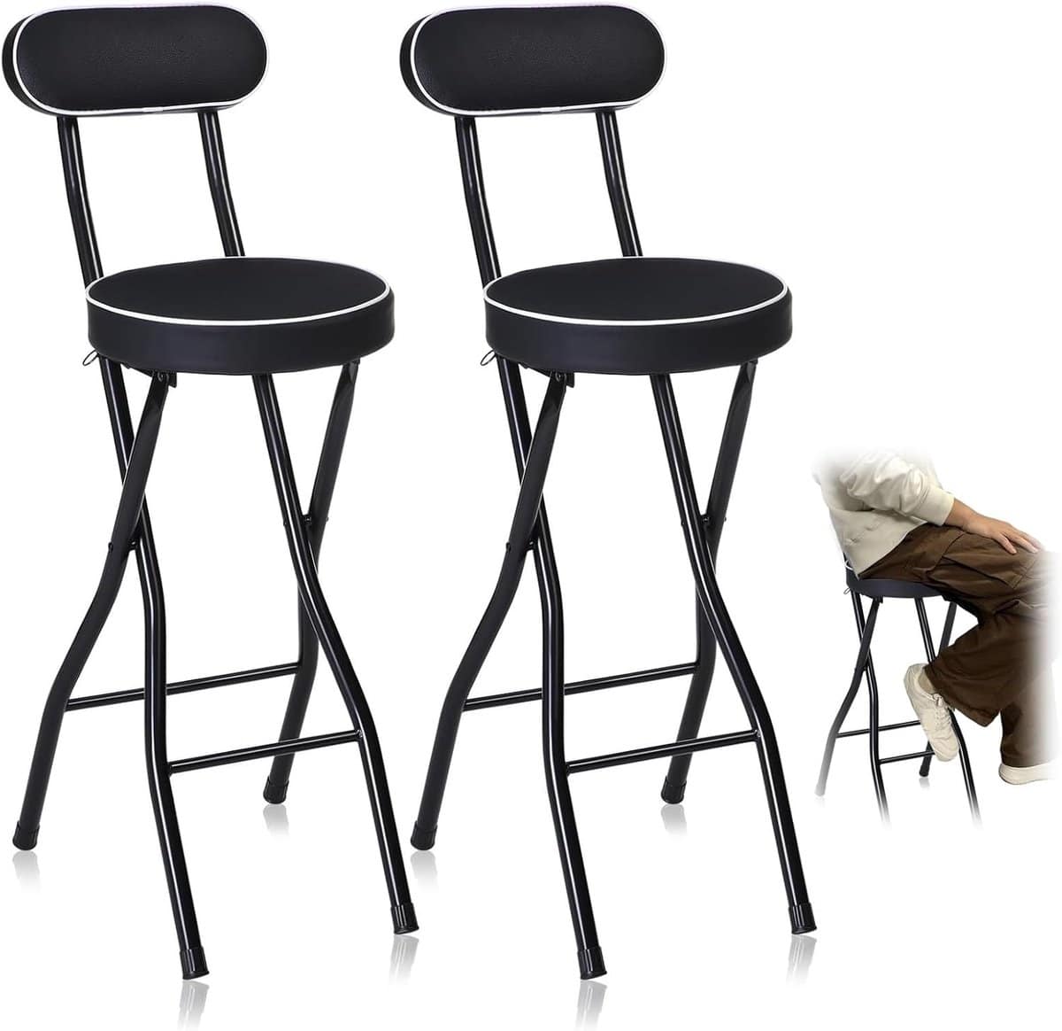 opvouwbare barkruk inklapbare keukenstoel extra zitplaatsen compact