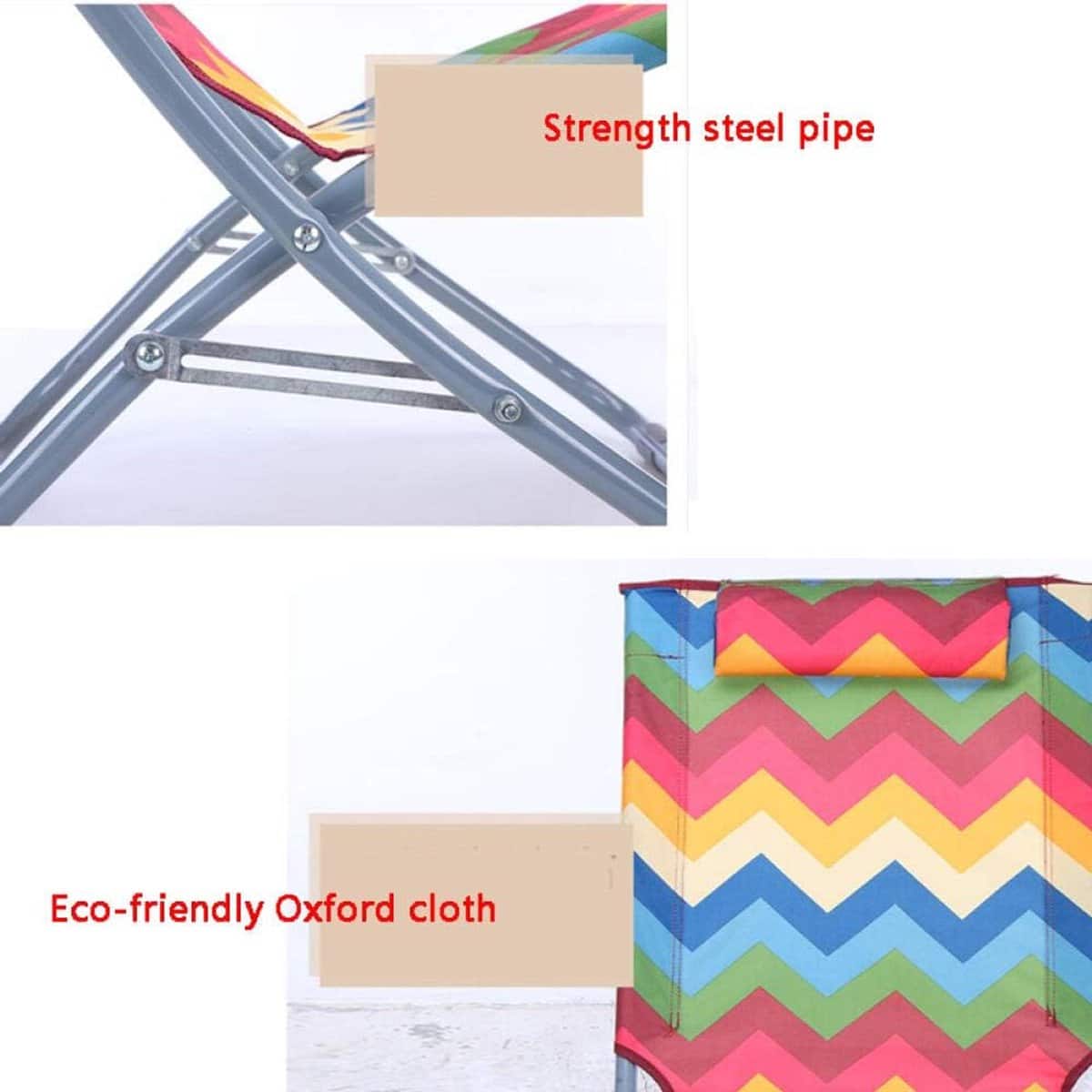 opvouwbare ligstoel 180×65 cm verstelbare zonnestoel met ergonomisch design