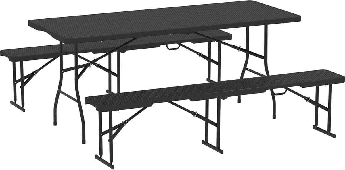opvouwbare picknicktafel en banken set 180 cm draagbare