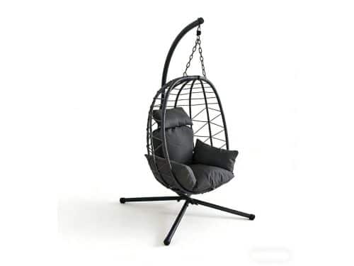 Opvouwbare Rotan Hangstoel Ei - Regenhoes & Kussens - Tuin/Balkon