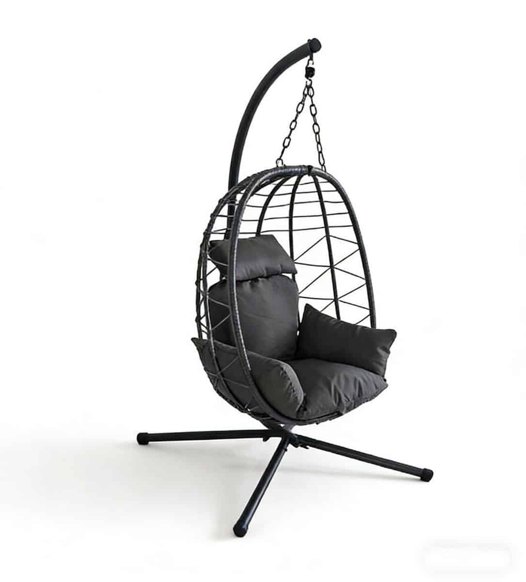 opvouwbare rotan hangstoel ei regenhoes & kussens tuin/balkon