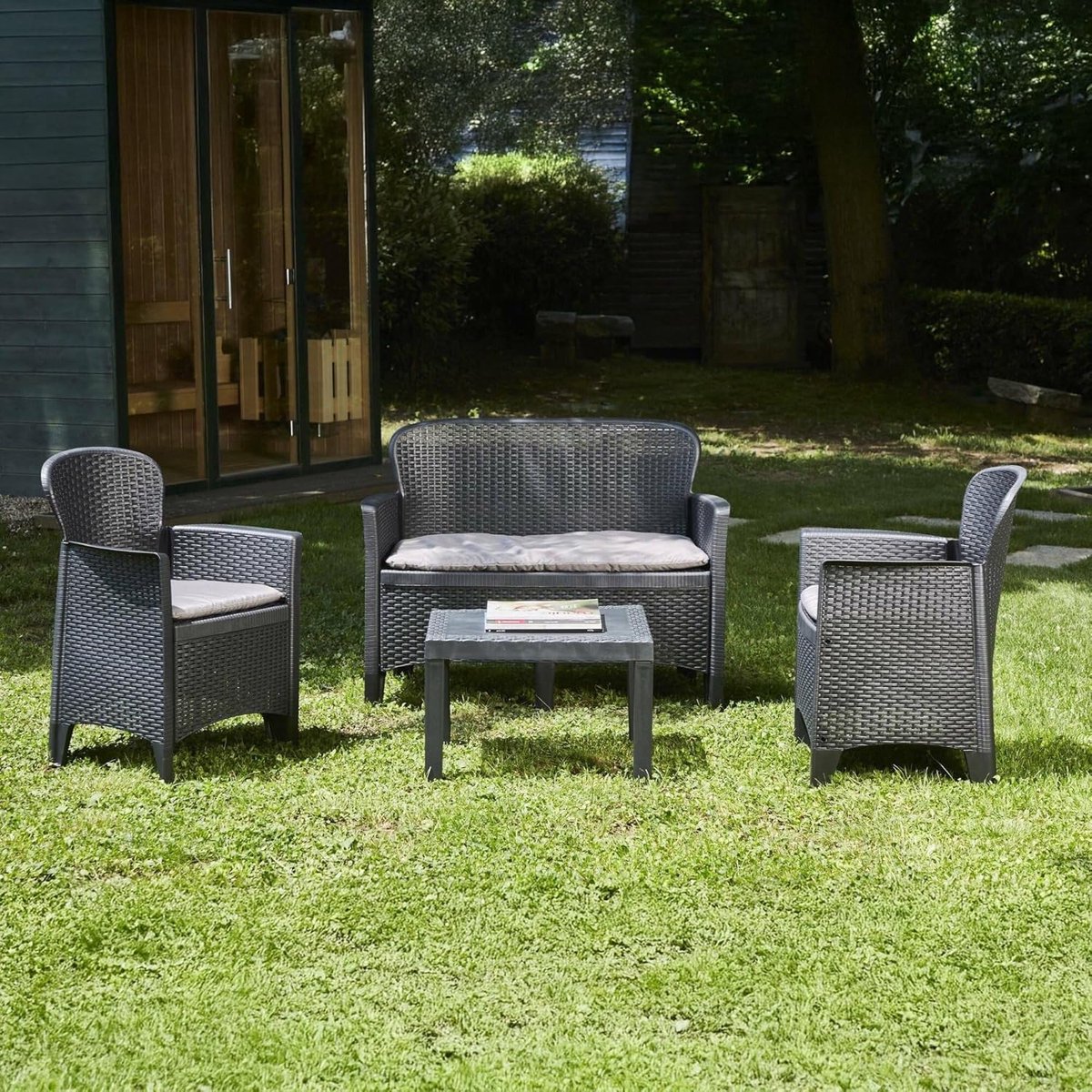 ostuni luxe rattan tuinset 3 delig met 2 stoelen