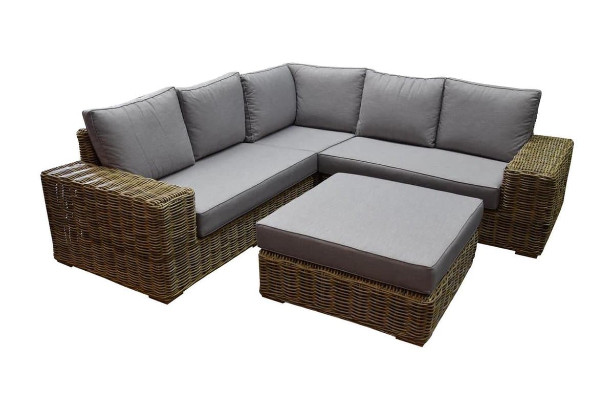 otava hoek loungeset 4 delig naturel rotan