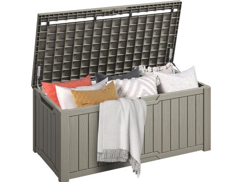 Outdoor Garden Opbergbox 450L - Waterdichte Patio Deckbox In Taupe