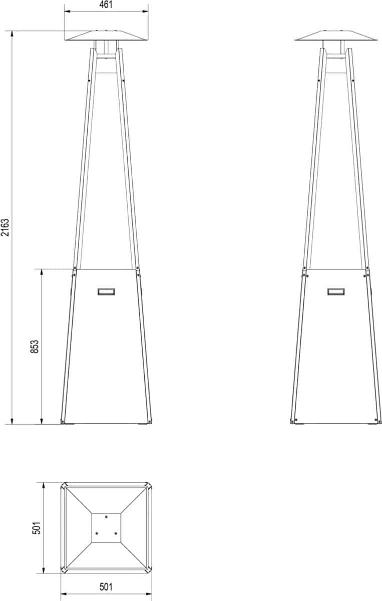 outdoor gasheater depauwonen umbrella pro 12 kw | propaan