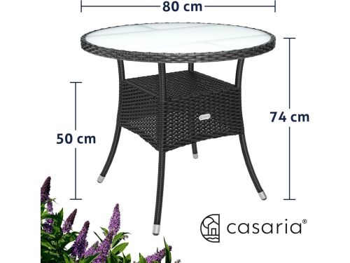 Outdoor side table Ø80 cm - abtkantoor Polyrotan bijzettafel met