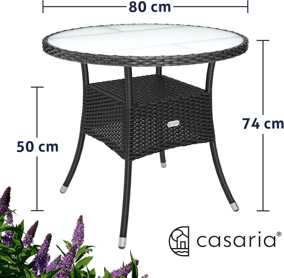 outdoor side table Ø80 cm abtkantoor polyrotan bijzettafel met