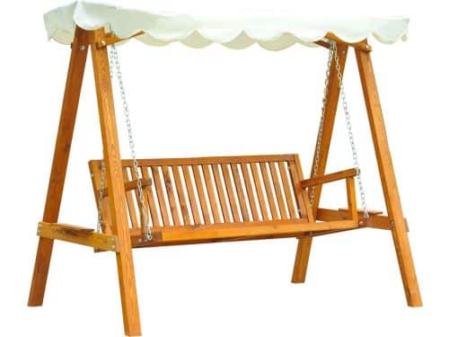 Outsunny Hollywoodschommel tuinschommel schommelbank schommel 3-zits larikshout