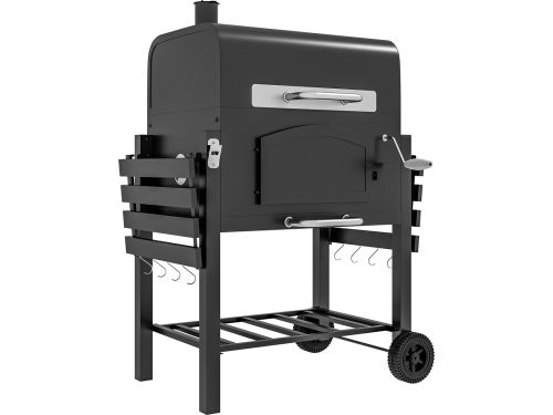 Outsunny - Houtskool BBQ - Verstelbaar Kolencompartiment - Zwart