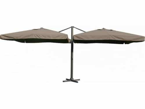 Paralux dubbele zweefparasol - 2 doeken van 3x3m - Taupe