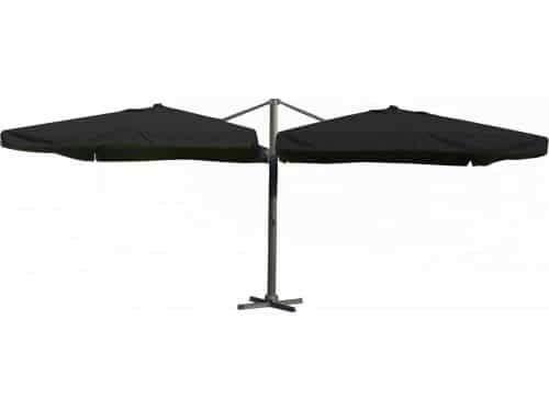 Paralux dubbele zweefparasol - 2 doeken van 3x3m - Zwart
