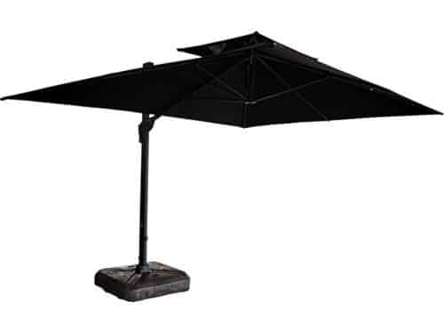 Paralux enkele zweefparasol zwart 300x300cm