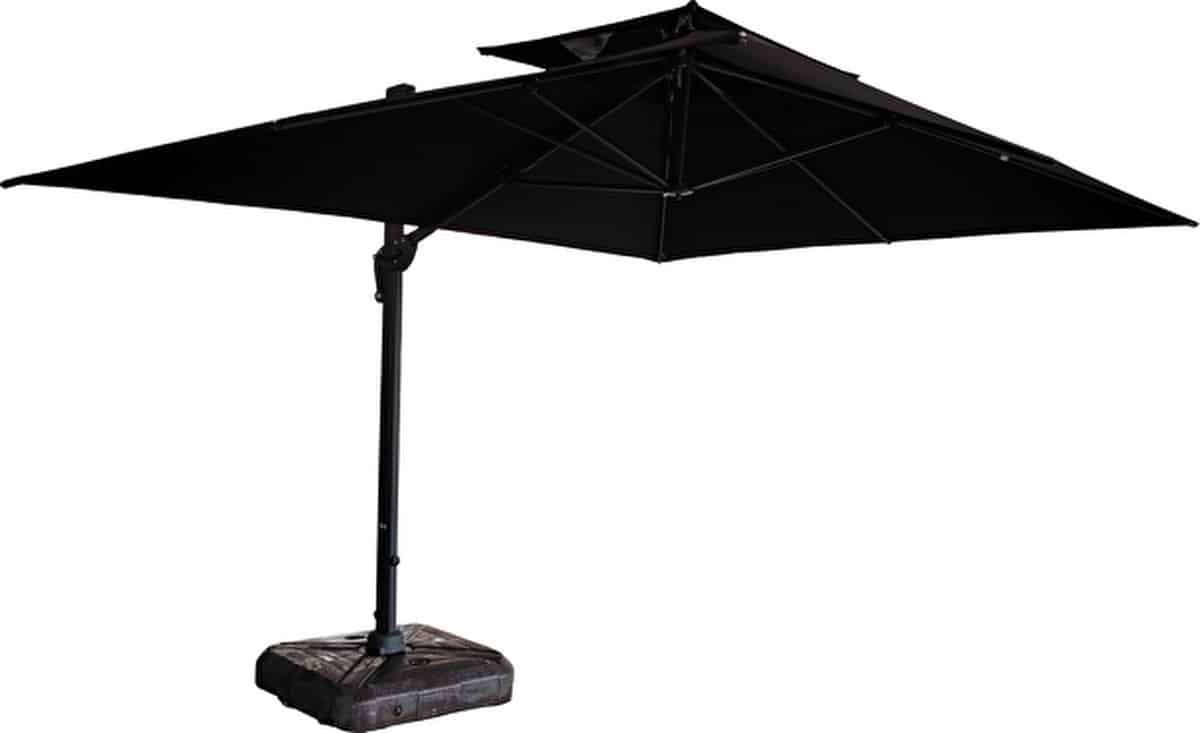 paralux enkele zweefparasol zwart 300x300cm