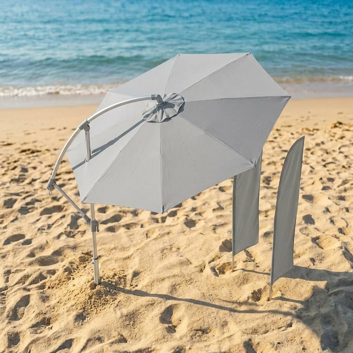 parasol 300×300 cm zweefparasol vierkant 360° draaibaar, kantelbaar